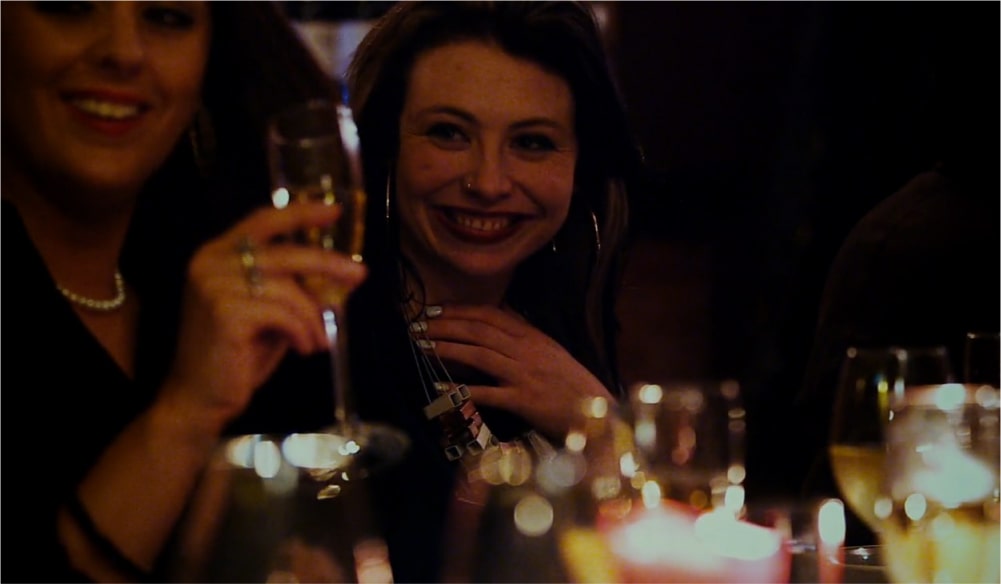 Close up shot of ladies enjoying After Burns dinner.